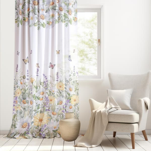 Gardin med snørehuller, print 807