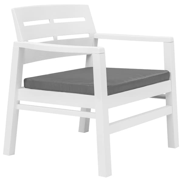 vidaXL 3-delat trädgårdsmöbelset, plast, vit