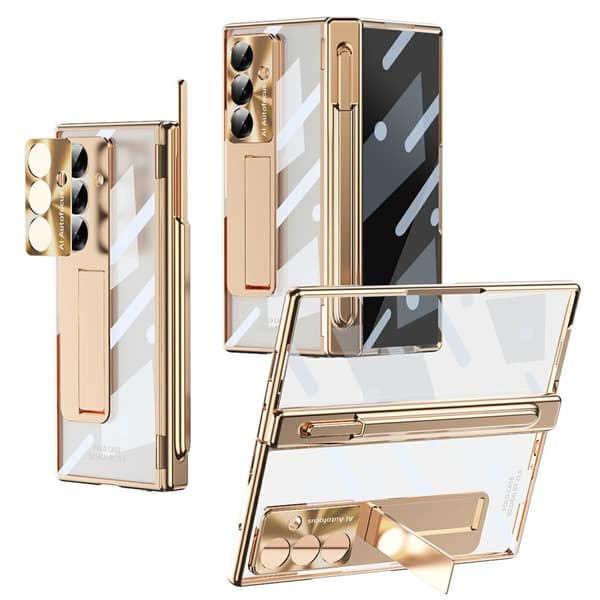 Etui til Samsung Galaxy Z Fold7 5G, med stativ, guld