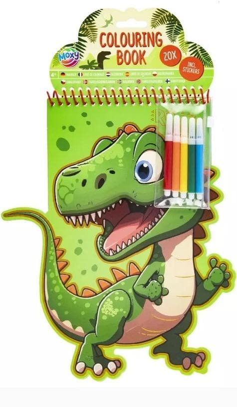 Dinosaur-malebogsider med 20 ark