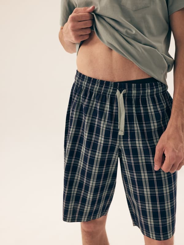 Dexter Henderson herrpyjamas | Ljusgrön, Marinblå M