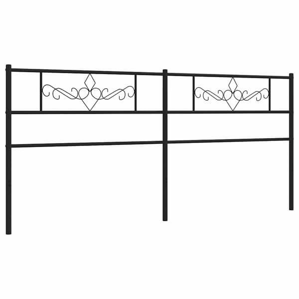 vidaXL metalsengegavl, sort, 193 cm