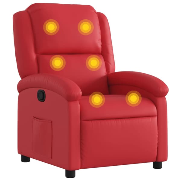 vidaXL Massagefåtölj röd konstläder