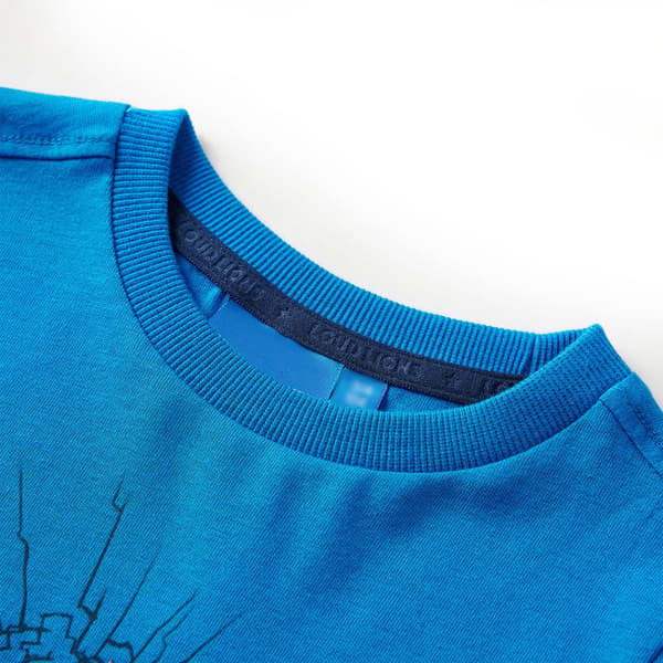 Børne langærmet T-shirt, koboltblå, 104