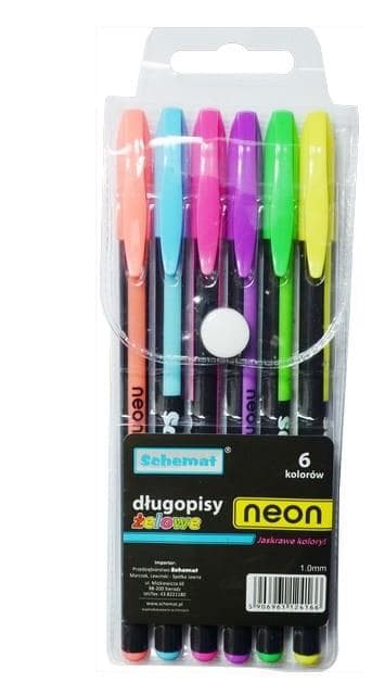 Neon gelpenne i 6 farver