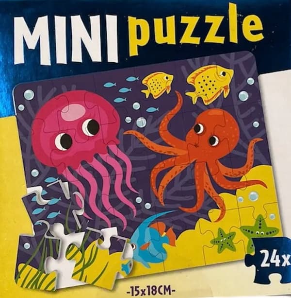 MINI-Palapeli MERIELÄIMET Palapeli 24 palaa 15 x 18 cm