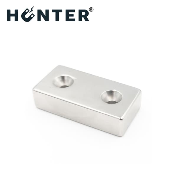 Neodymmagnet med hål för skruv 40x20x10mm rektangulär Hunter