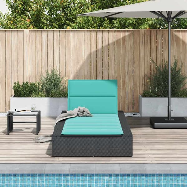 vidaXL liggestol med flydende hynde sort polyrattan