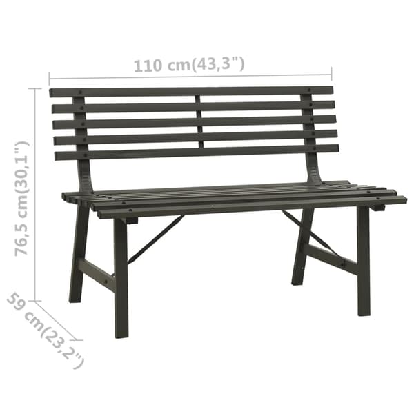 vidaXL Trädgårdsbänk 110 cm stål svart
