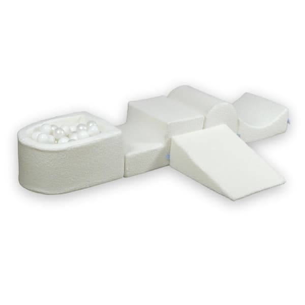 Skumlekplats med Boucle White mountain 100 bollar: vit, pärlfärgad