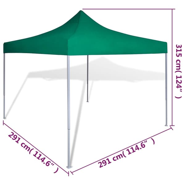 vidaXL Grönt Hopfällbart Tält 3 x 3 m