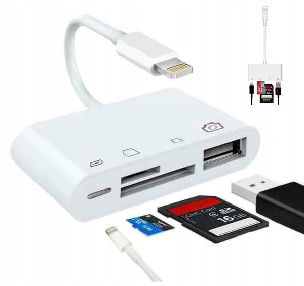 Lightning micro SD USB iPhone-kortläsaradapter