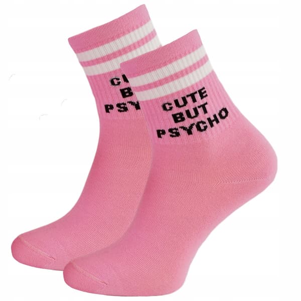 PINK SØDE SKO PSYCHO SOKKER Stilfulde Dame LANGE BOMULD 36-40