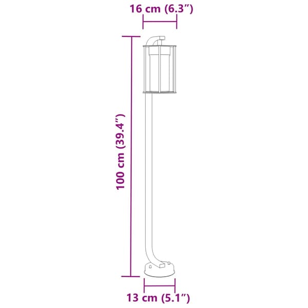 vidaXL havegulvlamper, 3 stk., sort, 100 cm, rustfrit stål