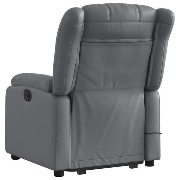 vidaXL Lyftbar massagefåtölj, grå, konstläder