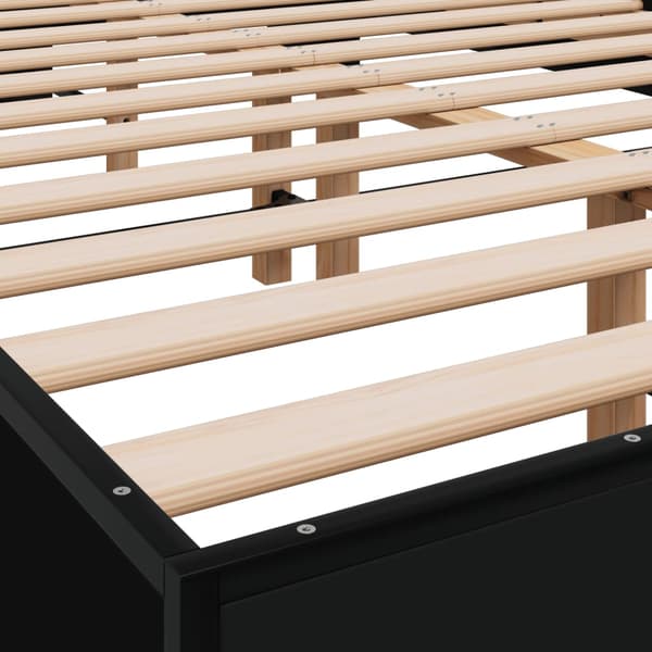 vidaXL sengestel, sort, 140x200 cm, træbaseret materiale