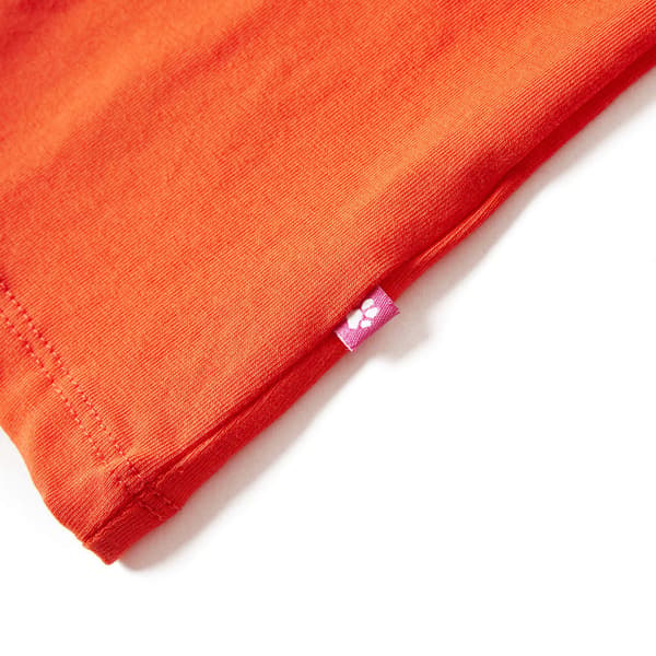 Barn långärmad T-shirt, mörkorange, 92