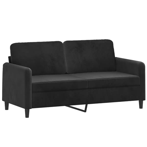 vidaXL 2-sitssoffa, svart, 140 cm, klädd i sammet
