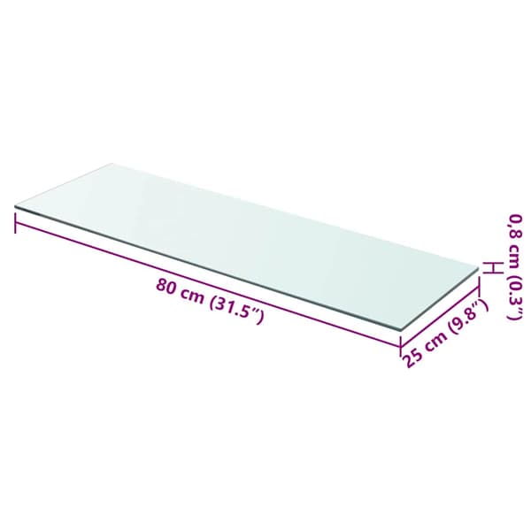 vidaXL Klarglaspanel 80x25 cm