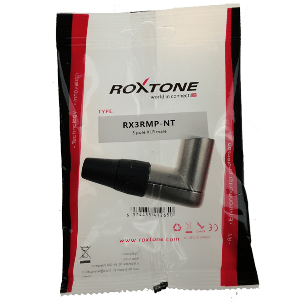 Vinklet XLR-stik Roxtone RX3RMP-NT