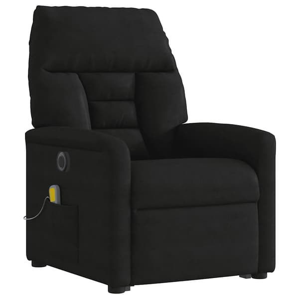 vidaXL massagestol med løftefunktion, sort, mikrofiber
