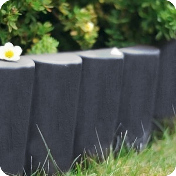 Havepalisade græskant plasthegn 280 x 24 cm grå