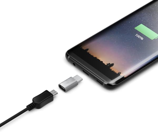 LogiLink USB 2.0 Typ-C till Micro-USB-adapter, Silver - för MacBook, Smart
