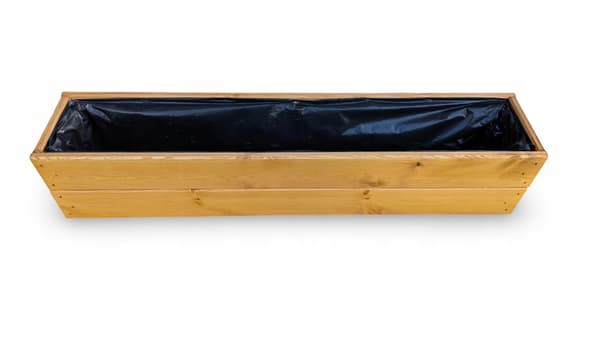 Urtepotte til altan, vindueskarm, træ, rektangulær, egetræsfarvet, 90x18 D27