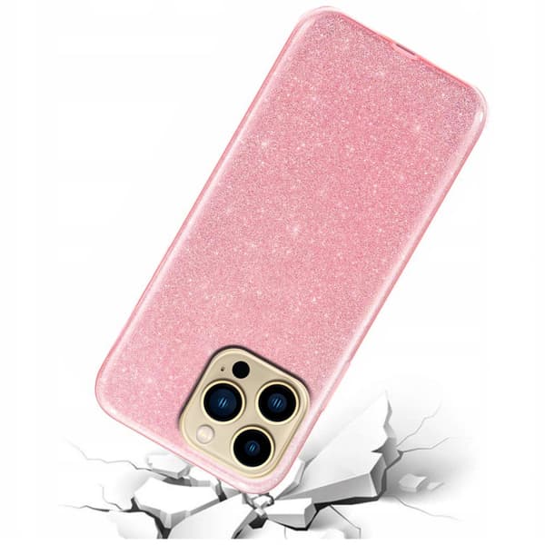 Glitteretui til iPhone 13 Pro Max, lyserød