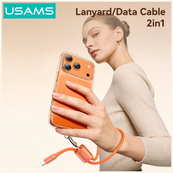 USAMS U97 60W USB-C - USB-C -käsihihnakaapeli 30cm, tummuminen