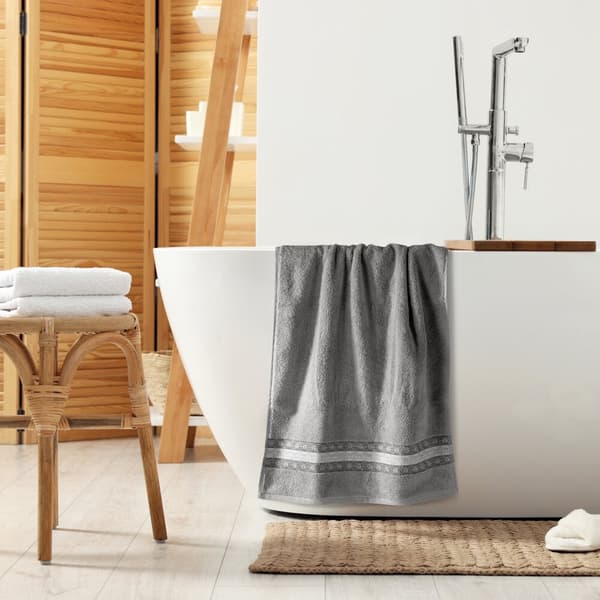 MALIKA badehåndklæde 50x90 cm lysegrå