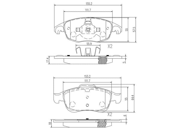 FT29514 FAST BREMSEKLODSER FORAN UDEN SENSOR