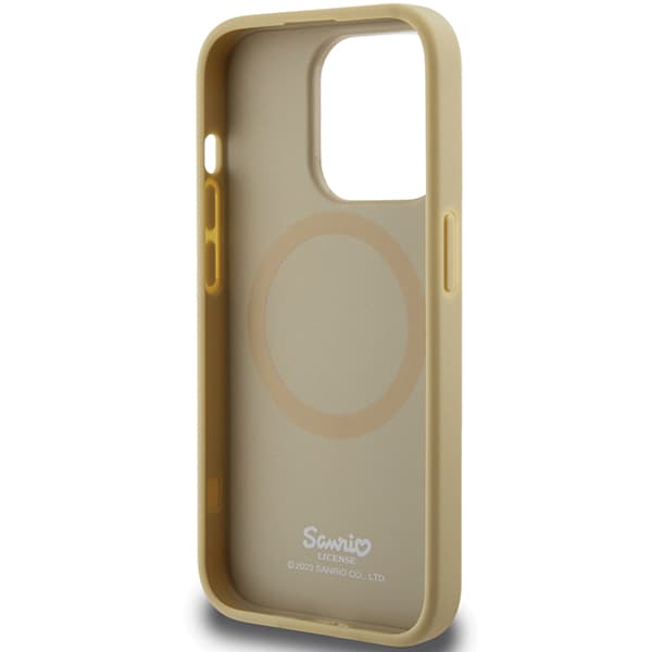 Hello Kitty Læder Kitty Hoved MagSafe Etui til iPhone 14 Pro, Guld