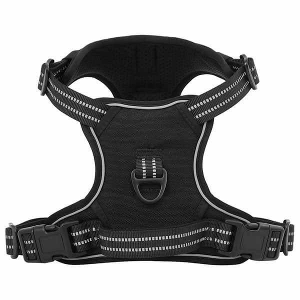 vidaXL justerbar hundesele, sort, M
