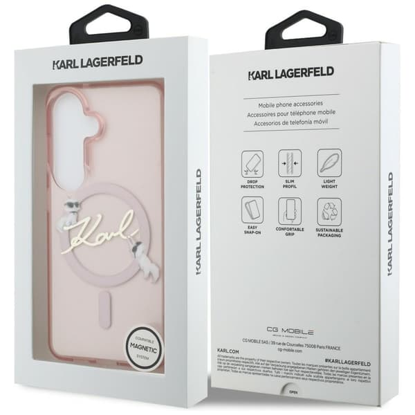 Karl Lagerfeld IML KC Script MagSafe-etui til Samsung Galaxy S26 Pink