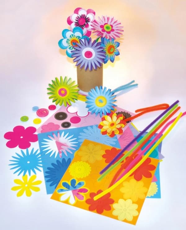 DIY dekorative papirblomster til at lave 56 stk.