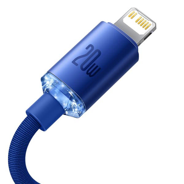 Kabel til hurtig opladning og dataoverførsel USB-C iPhone Lightning 20W 2m blå