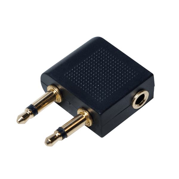 LogiLink lydadapter: 2x 3,5 mm jackstik til 1x 3,5 mm jackstik, 90°, til fly
