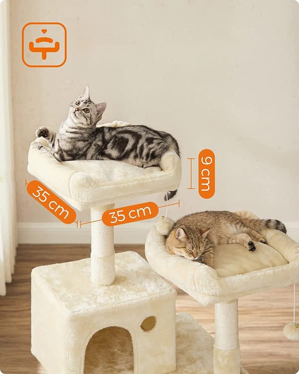 Beige kradsetårn til katte 143 cm