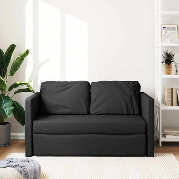 vidaXL 2-i-1 gulvsofa sort 112x174x55 cm stof