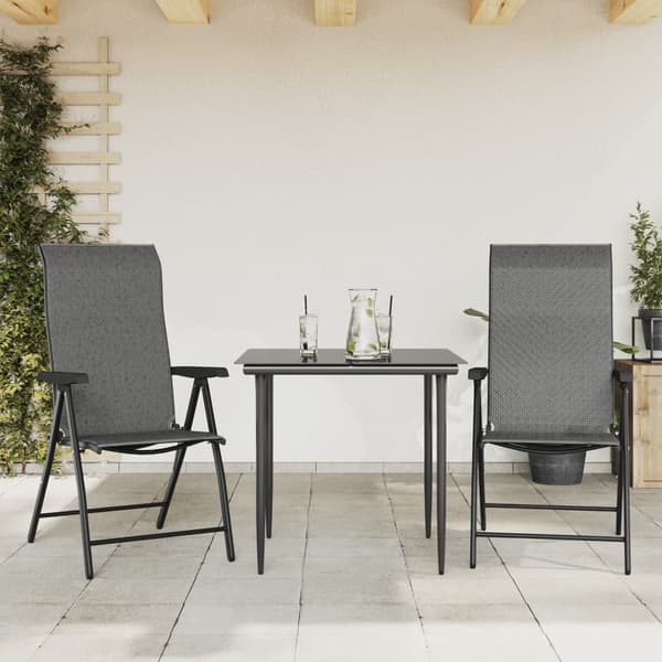 vidaXL foldbare havestole, sæt med 2, grå, PE-rattan