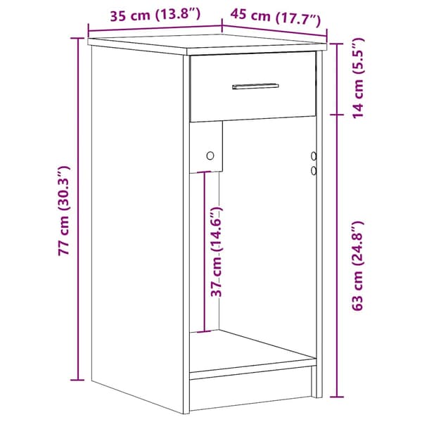 vidaXL Datorstativ med låda vit 35x45x77 cm