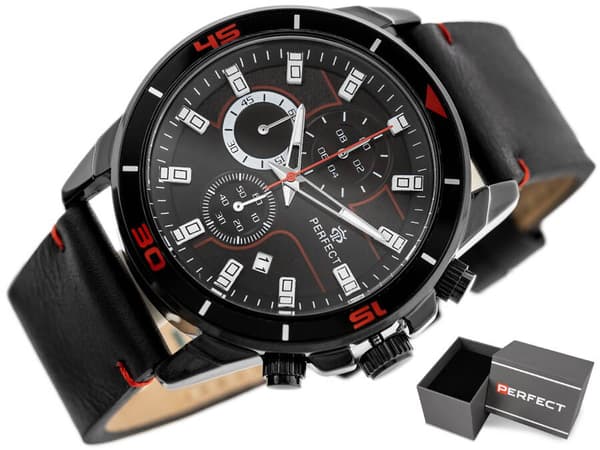 Herrklocka PERFECT CH02L - Chronograf (zp351d) + Box