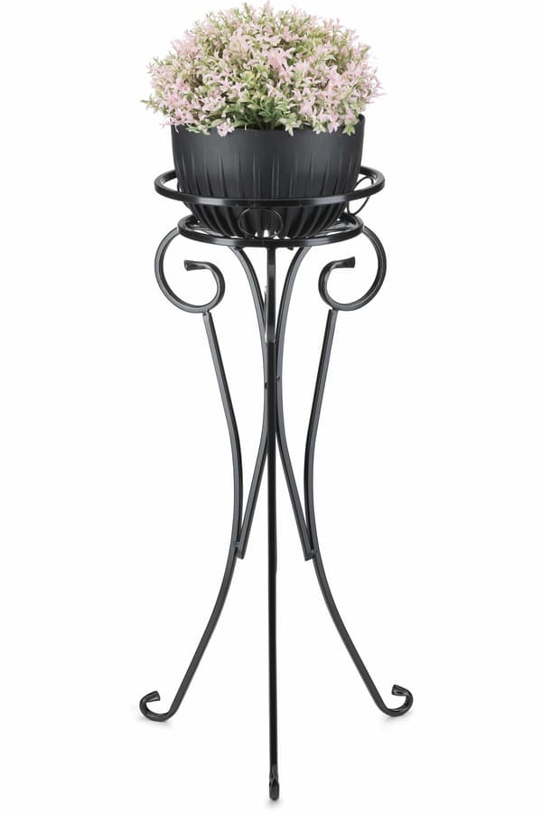 Metal blomsterstander til én potte, SORT