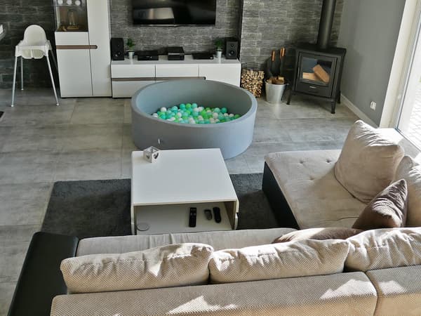 Tør pool 90x30cm grå uden bolde