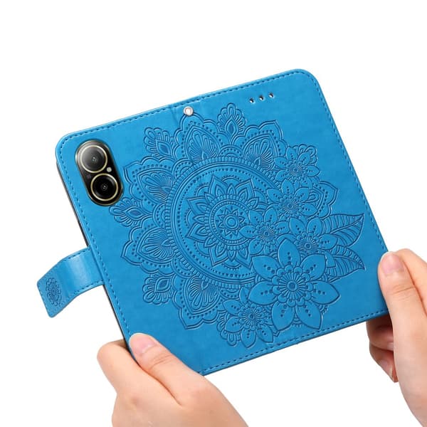 Flip-cover til Realme C67, Mandala, Blå