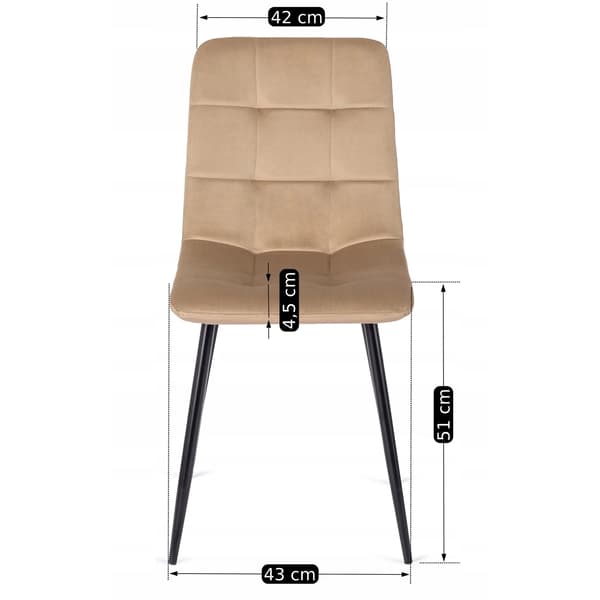 Klädd matstol PERU Beige sammet Modern Loft