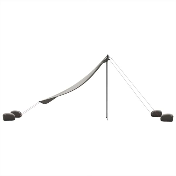 vidaXL Strandtak med vikter, grå, 214x236 cm