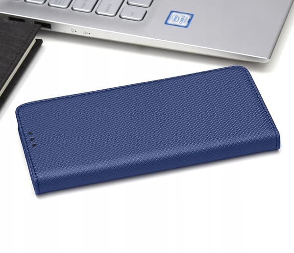 ETUI til Xiaomi Redmi Note 12S SMART MAGNET BOGETUI MARINEBLÅ + 9H GLAS