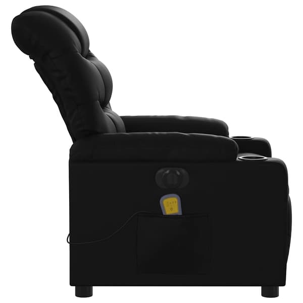 vidaXL elektrisk lænestol med massagefunktion, sort, kunstlæder